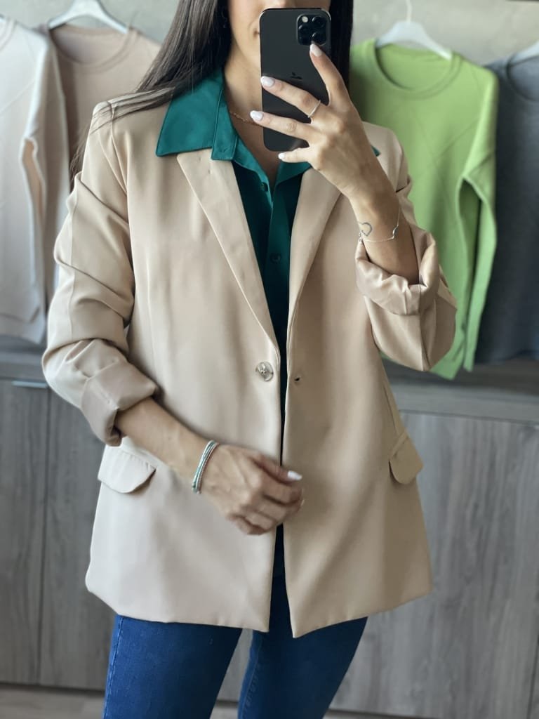 BLAZER HACHIS BEIGE - Image 4