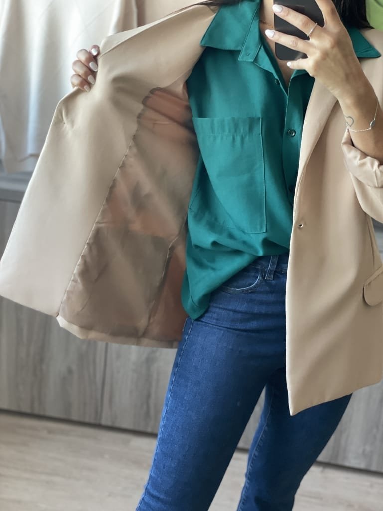 BLAZER HACHIS BEIGE - Image 2