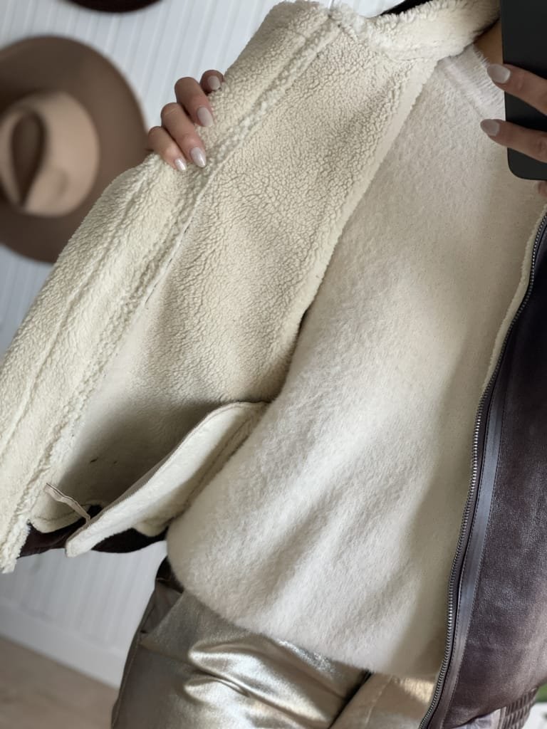 CHALECO POLI MARRON Y BEIGE - Image 4