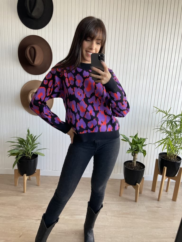 SWETAER ANIMAL PRINT VIOLET - Image 2