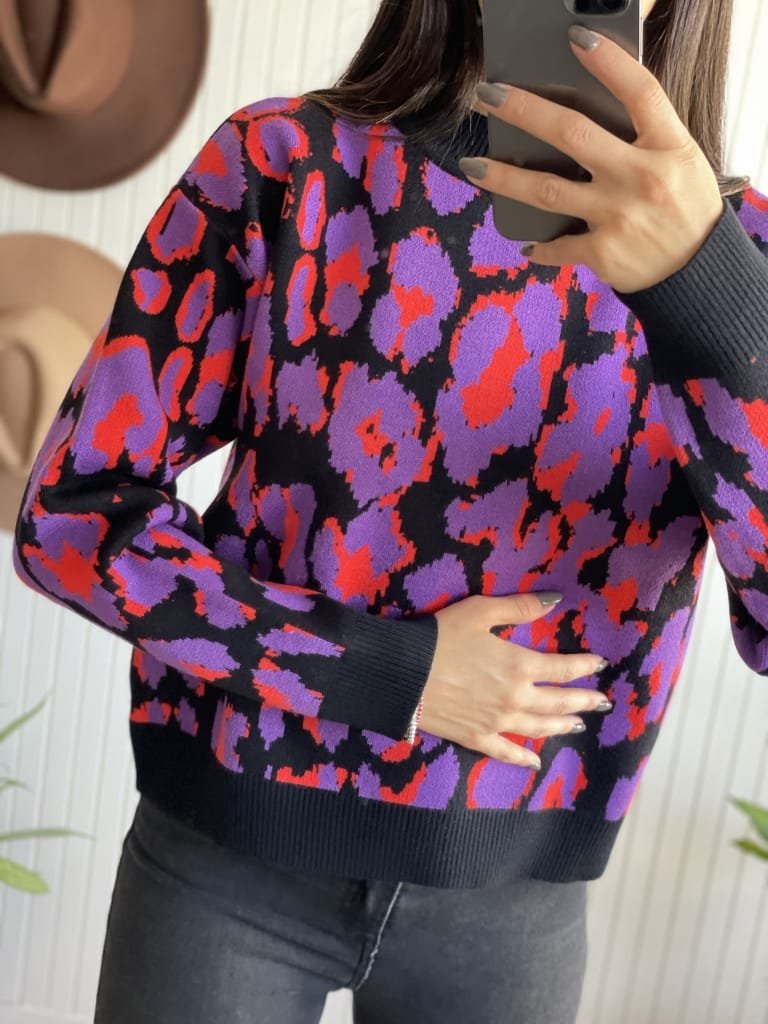 SWETAER ANIMAL PRINT VIOLET - Image 3