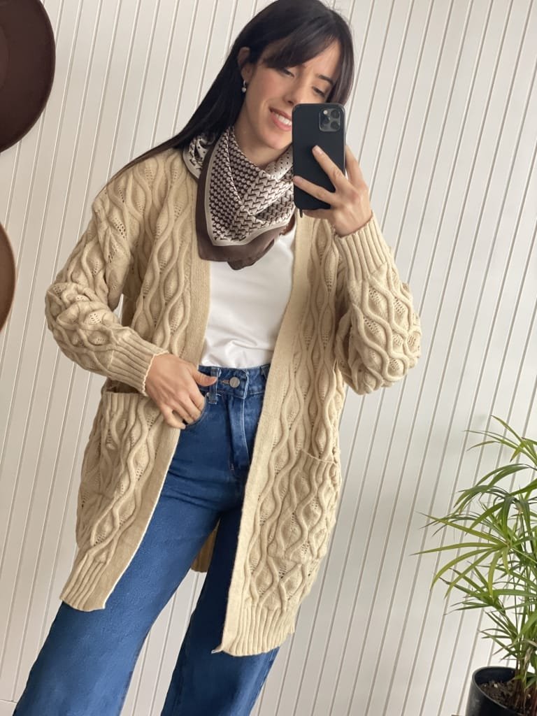 PAÑUELO SEDA MARRON