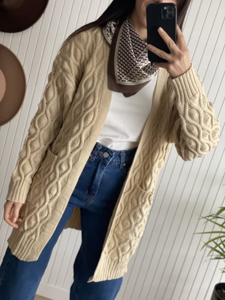 SACON TEJIDO BEIGE - Image 2