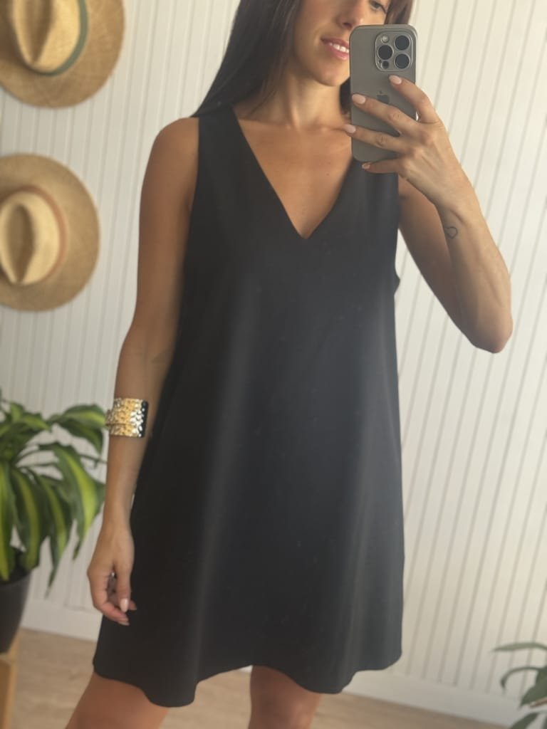 VESTIDO JACKIE V NEGRO - Image 3