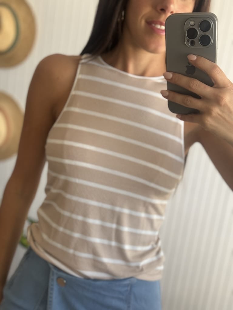 MUSCULOSA RAYADA BEIGE MORLEY - Image 2