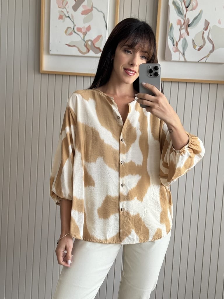 BLUSA NET BEIGE