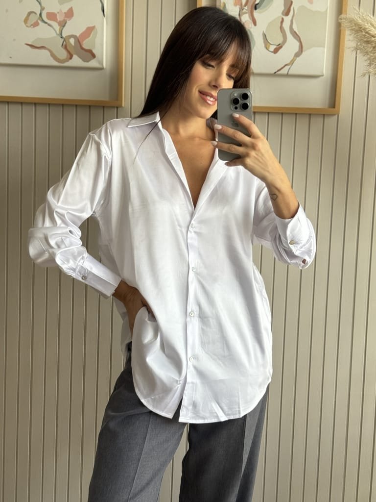 CAMISA SATENITA BLANCA