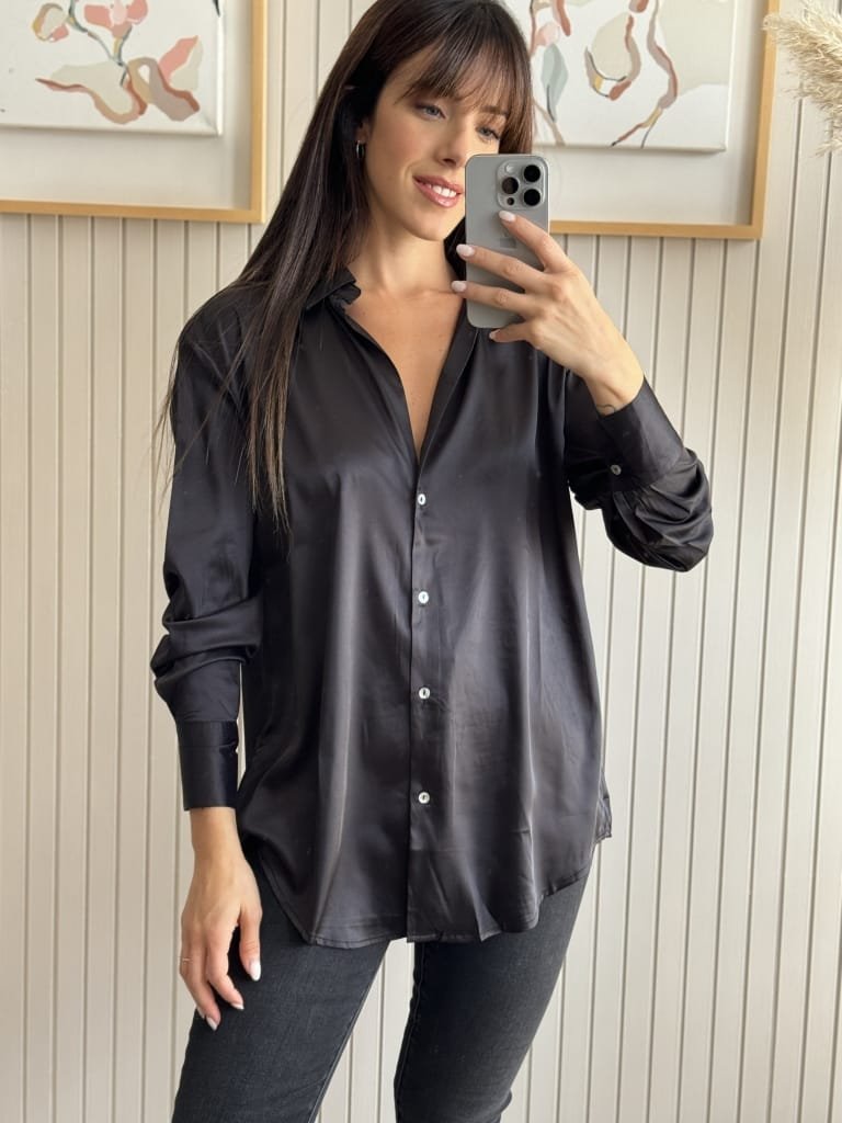 CAMISA SATENITA NEGRA - Image 2