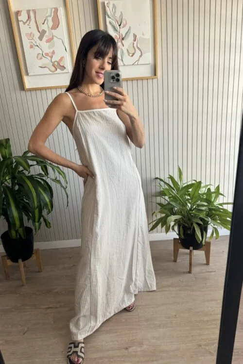 Alternative view of VESTIDO TERET BEIGE