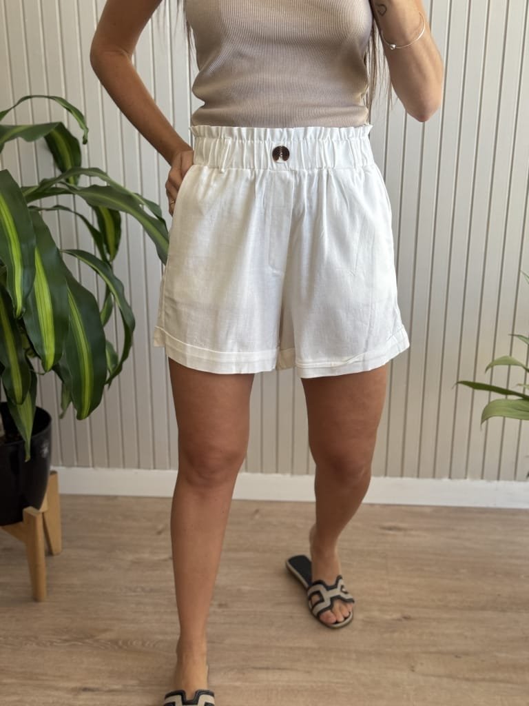 SHORT HARLEM LINO LISO BLANCO - Image 4