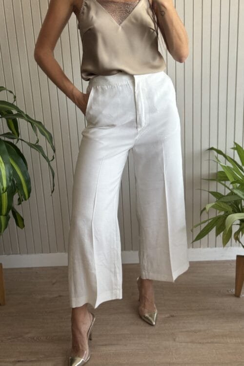 PANTALON FIORE BLANCO