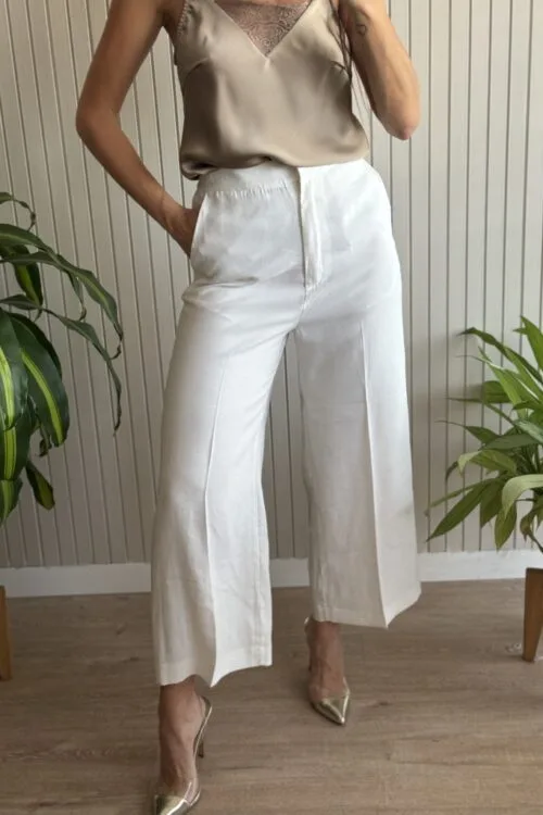 PANTALON FIORE BLANCO