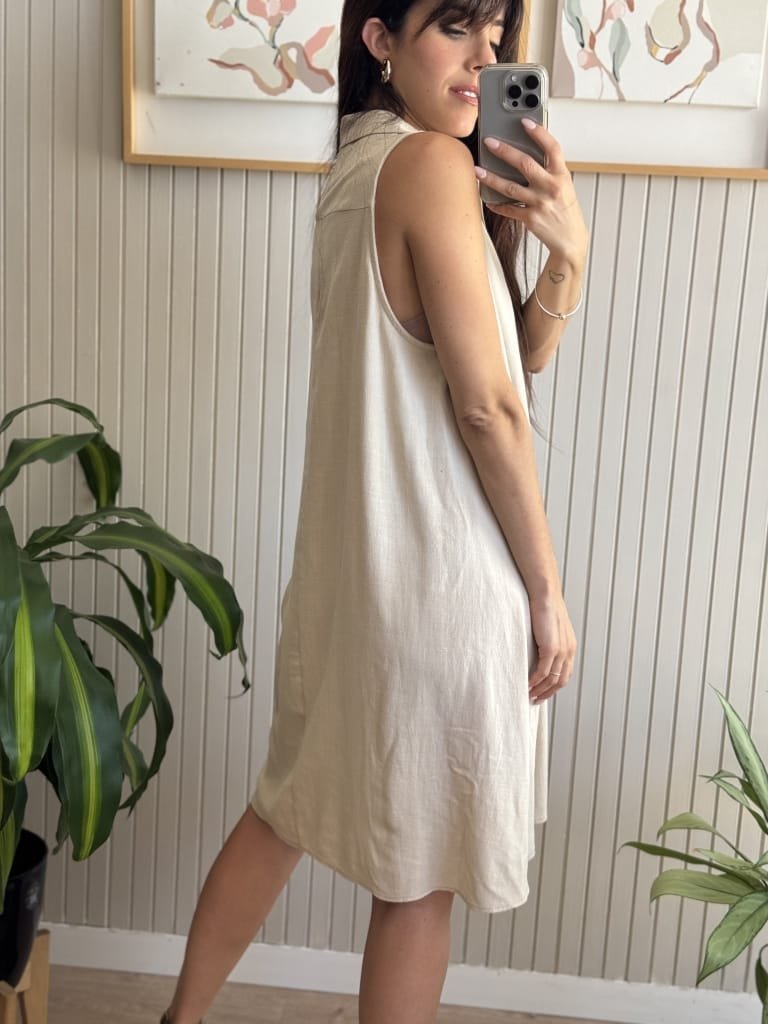 VESTIDO CLARIS BEIGE CORTO - Image 6