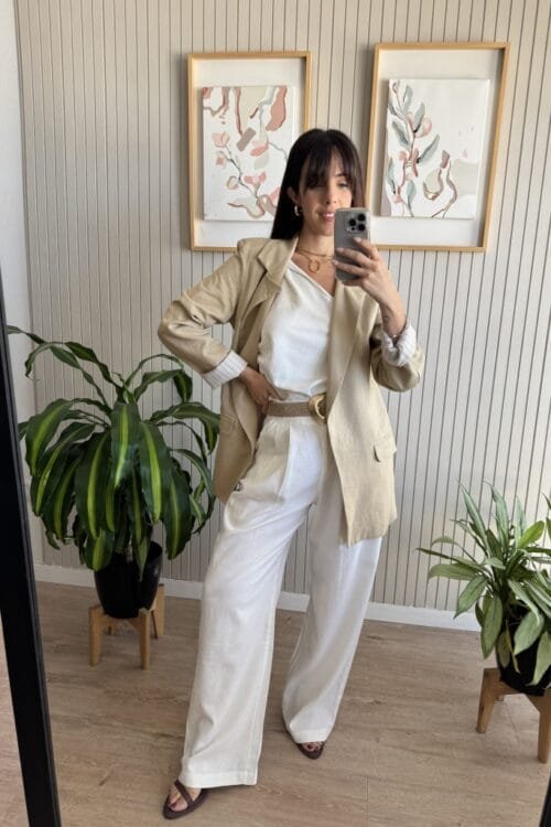 Alternative view of PANTALON HANNI BLANCO