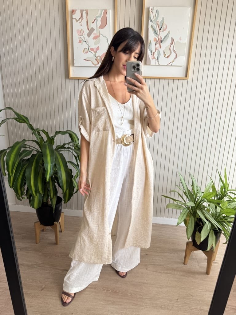 VESTIDO CAMISERO BEIGE