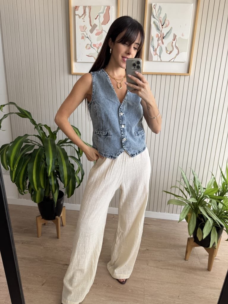 PANTALON CAPRI BEIGE - Image 2