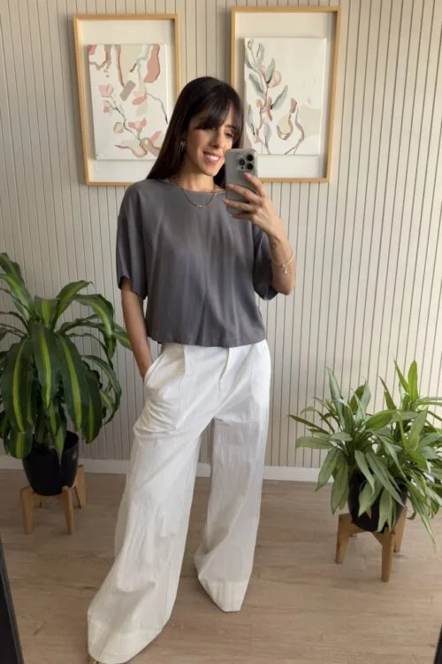 Alternative view of PANTALON MUMBAI BLANCO