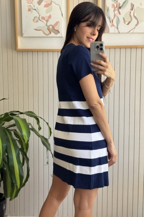 Alternative view of VESTIDO RAYADO AZUL