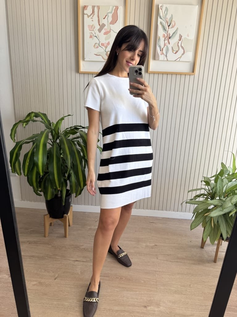 VESTIDO RAYADO BLANCO