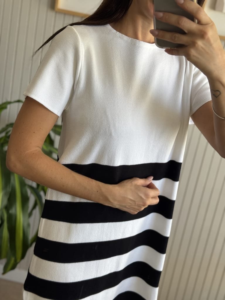 VESTIDO RAYADO BLANCO - Image 3
