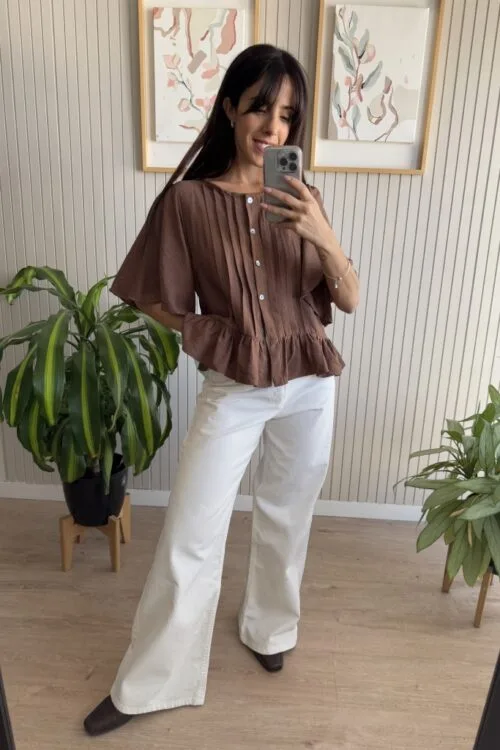 Alternative view of JEAN WIDE LEG FULL NAT