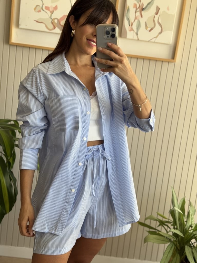 CAMISA RAYADA CELESTE - Image 2