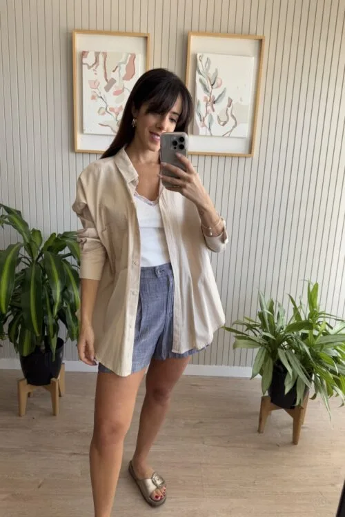 Alternative view of CAMISA AURELIE BEIGE