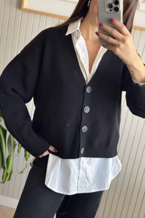 Alternative view of CARDIGAN KETE NEGRO