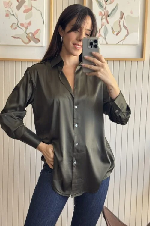 CAMISA SATENITA VERDE O