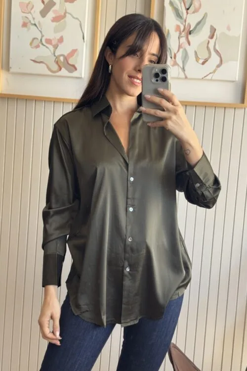 Alternative view of CAMISA SATENITA VERDE O