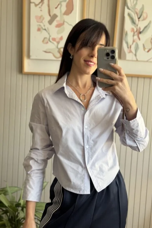 Alternative view of CAMISA CROP GALAIA CELESTE