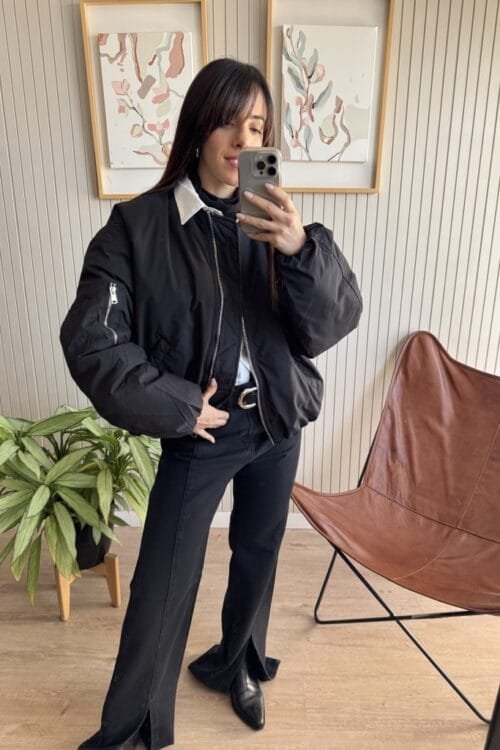 Alternative view of JEAN WIDE LEG TAJO BLACK