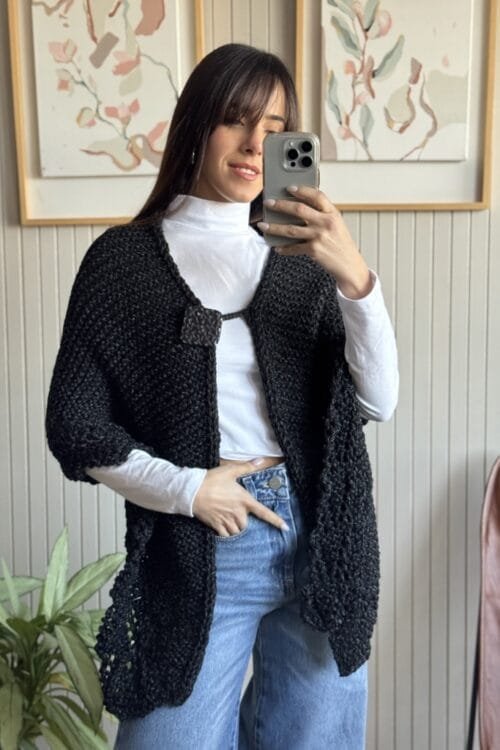 PONCHO CALAFATE NEGRO