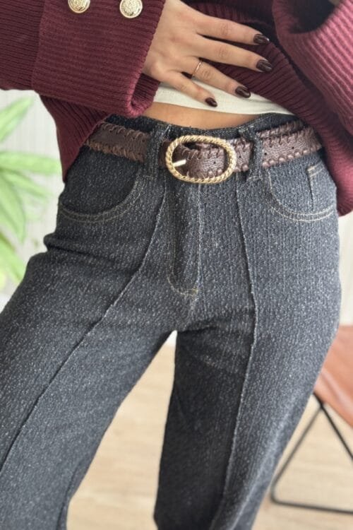 CINTURON TRENZADO CHOCO