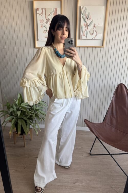 Alternative view of BLUSA MACA VAINILLA