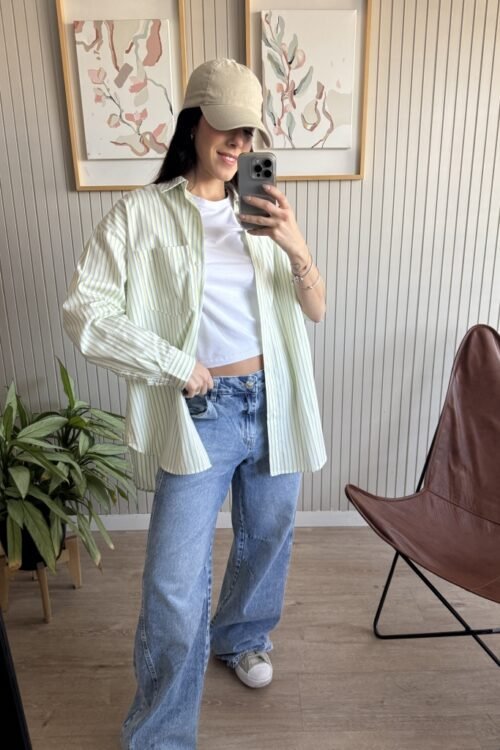 Alternative view of CAMISA OVER RAYADA AMARELLA