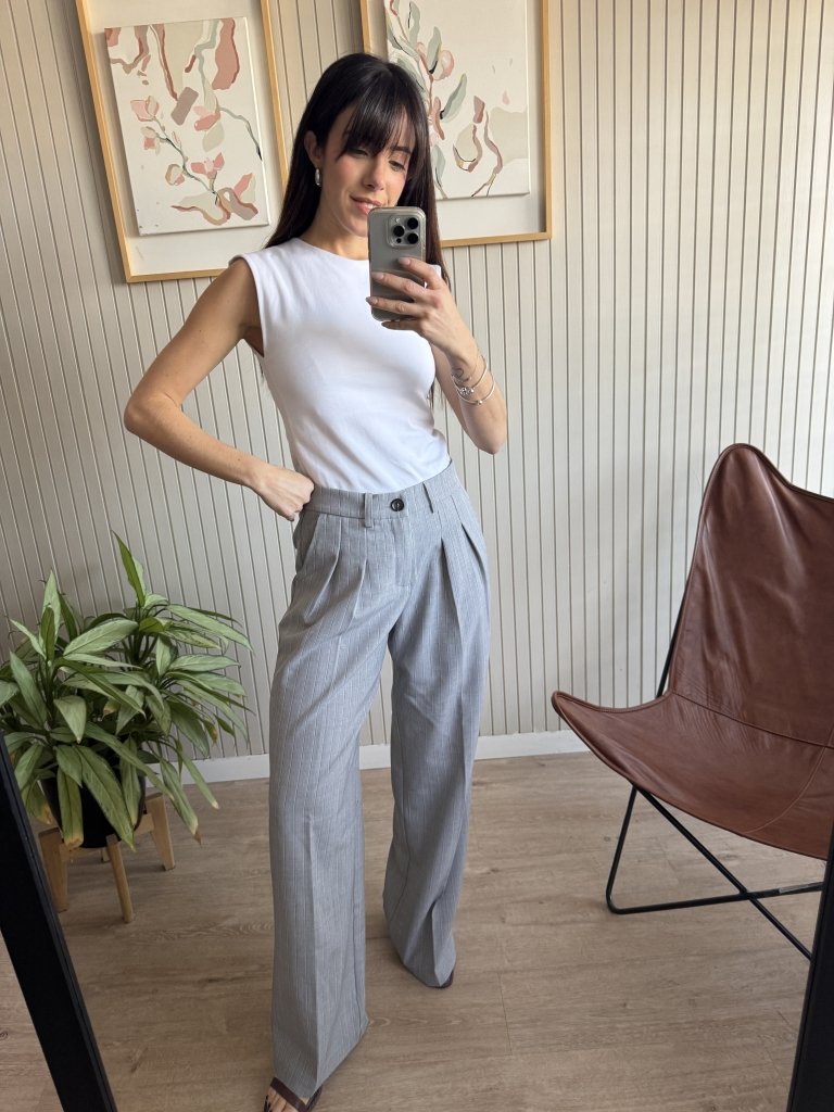 PANTALON RAYADO GRIS - Image 3