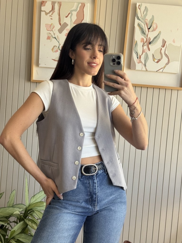 CHALECO SASTRERO GRIS