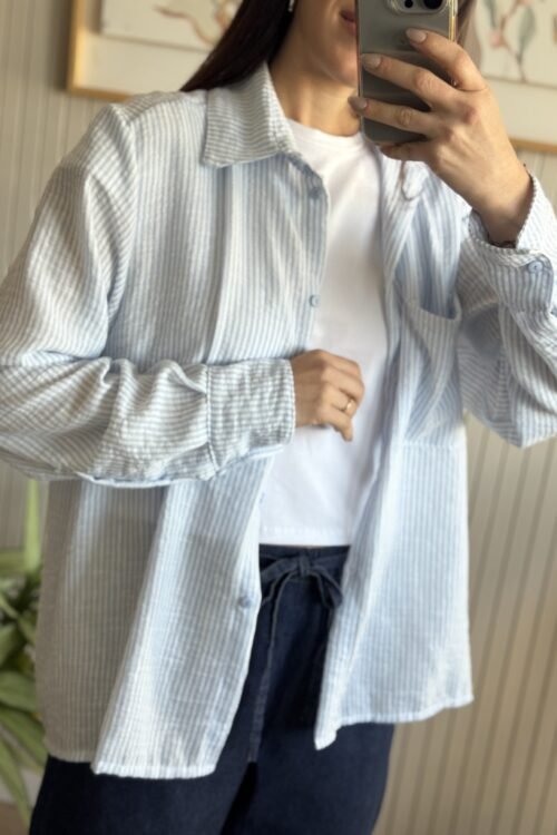 Alternative view of CAMISA NOGAL CELESTE