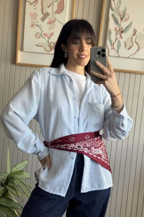 CAMISA NOGAL CELESTE