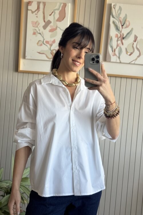 Alternative view of CAMISA BASICA BLANCA