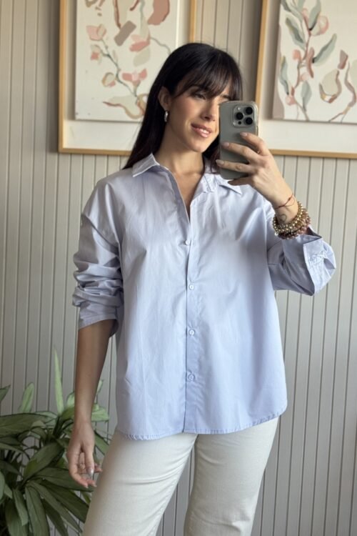 CAMISA BASICA CELESTE