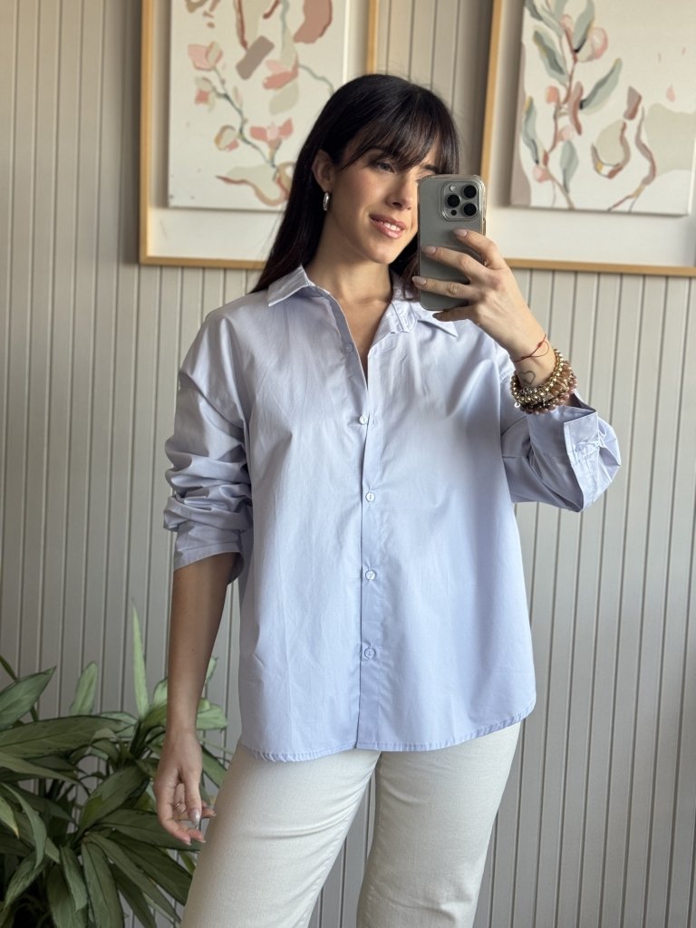 CAMISA BASICA CELESTE
