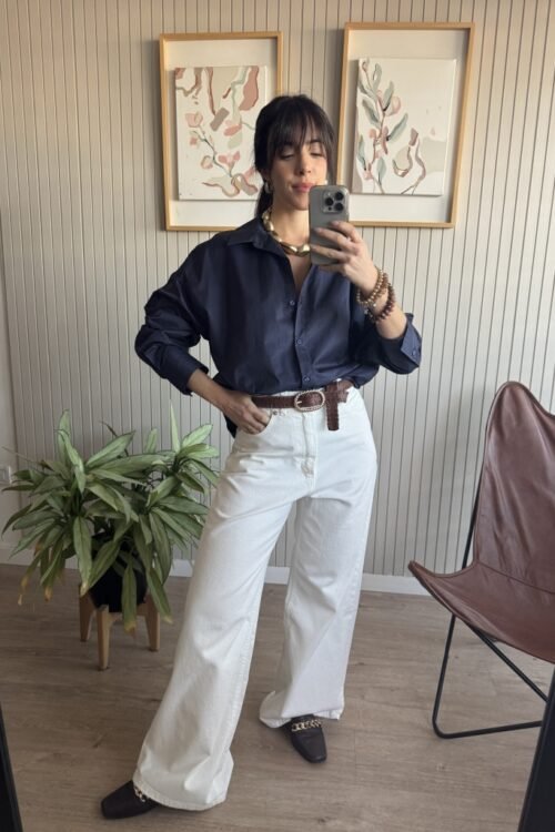 Alternative view of CAMISA BASICA AZUL