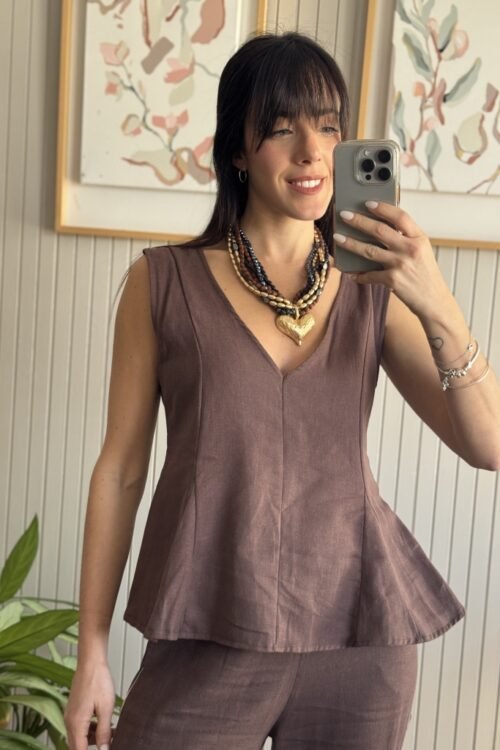 BLUSA SANTIAGO CHOCO