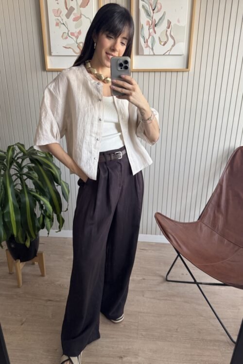 Alternative view of CAMISA DE LINO NUDE