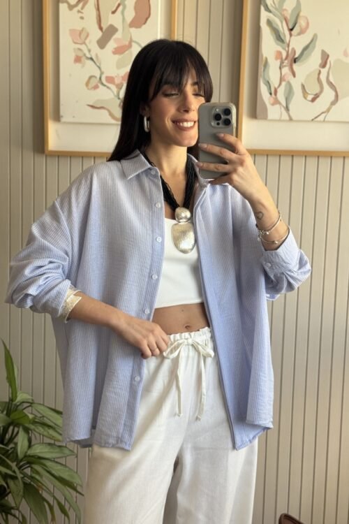 CAMISA FEDRA CELESTE