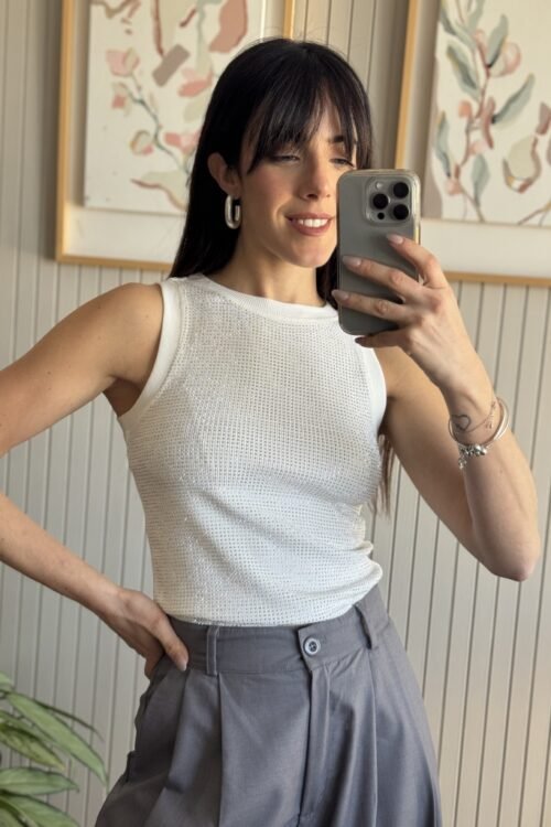 MUSCULOSA TRICOT BLANCA