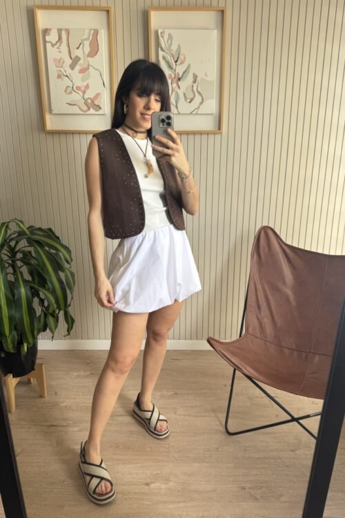 Alternative view of FALDA BALLON POPLIN BLANCA