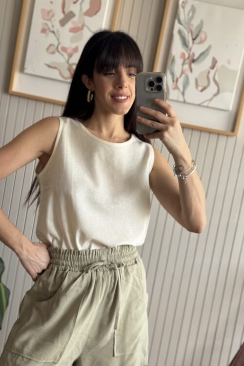 BLUSA BASIC LINEN OFF WHITE